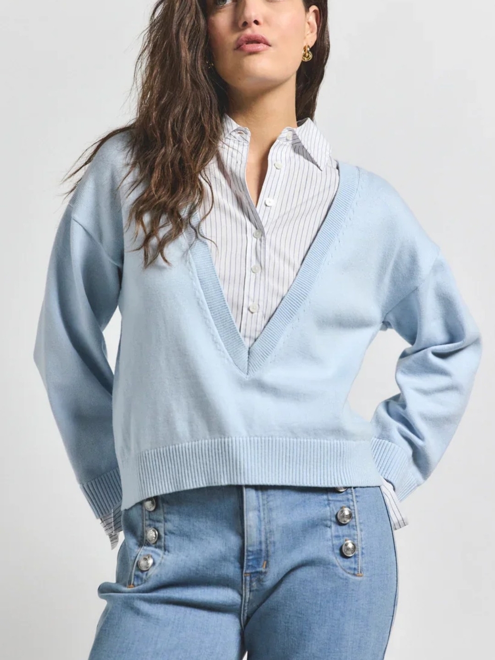 DEREK LAM 10 CROSBY CASHMERE RIDA MIXED MEDIA SWEATER SIZE M MSRP $395